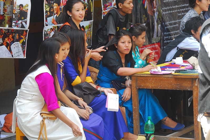 Sleek and glossy ... young tibetan women