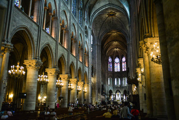 The vaulted roof of Notre Dame