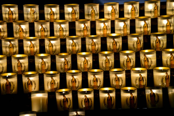 Candles for the faithful - so similar to the butter lamps of the Tibetans