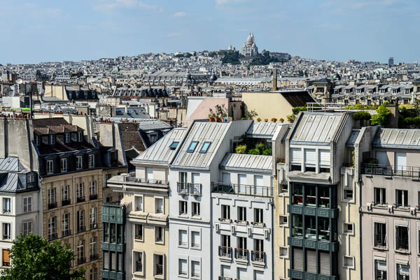 Sacre Coeur over the rooftop gardens. The Pompidou Centre has good views from the top.