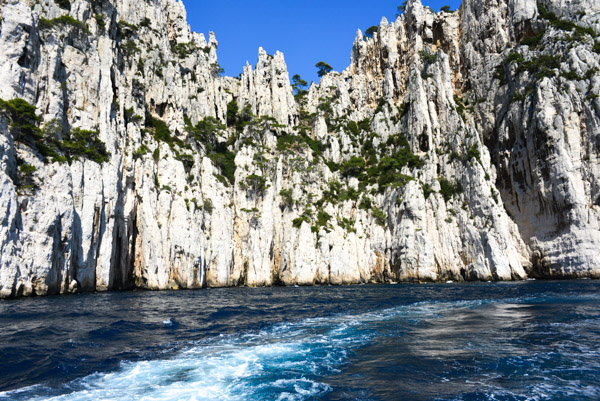 The sea cliffs along the coast west of Sanary towards Marseille