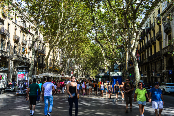 The beautiful La Rambla leads from the port to the heart of the city.