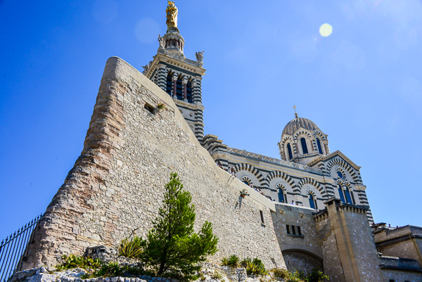 The basilica of Notre Dame de la Garde stands sentinel