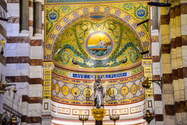 The main alter in the The basilica of Notre Dame de la Garde  in Marseille