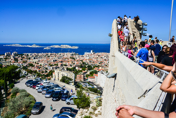The view across Marseille is enjoyed by all.