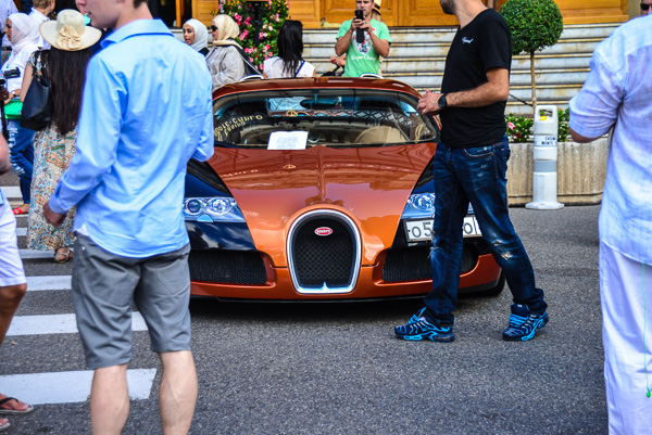 People love to have a pic of themselves with this Bugati in the background.