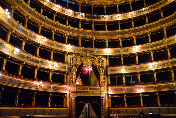 The balconies in the magnificent Teatro Massimo.