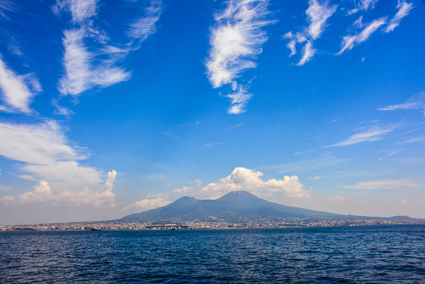 Mt Vesuvius. The outskirts of Naples run right to it's foot.