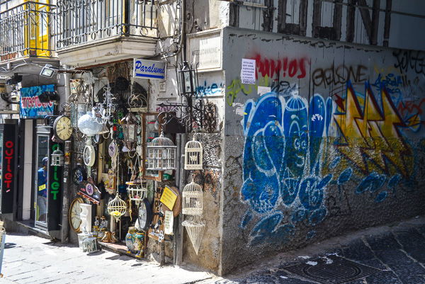 Graffiti covers the first two metres of every unprotected wall in Naples.