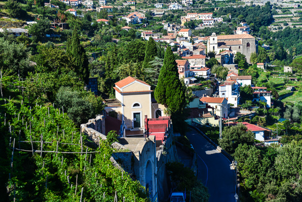 The small town of Scala, perched on the hillside above Amalfi.