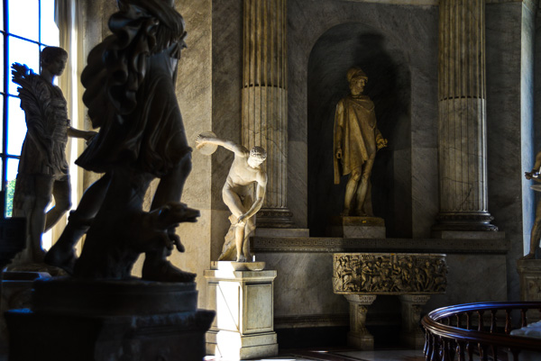 Inside the Vatican Museum the artworks seem endless.