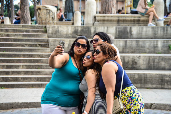 We all love a selfie ... Italian women in their prime.
