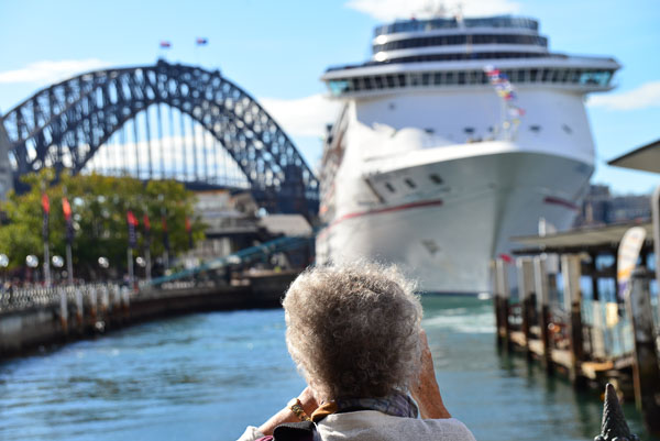 We arrive in Sydney to board the Carnival Spirit. Several hours later we were on board!