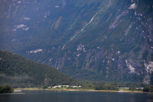 The tiny settlement at the end of the road into Milford Sound.