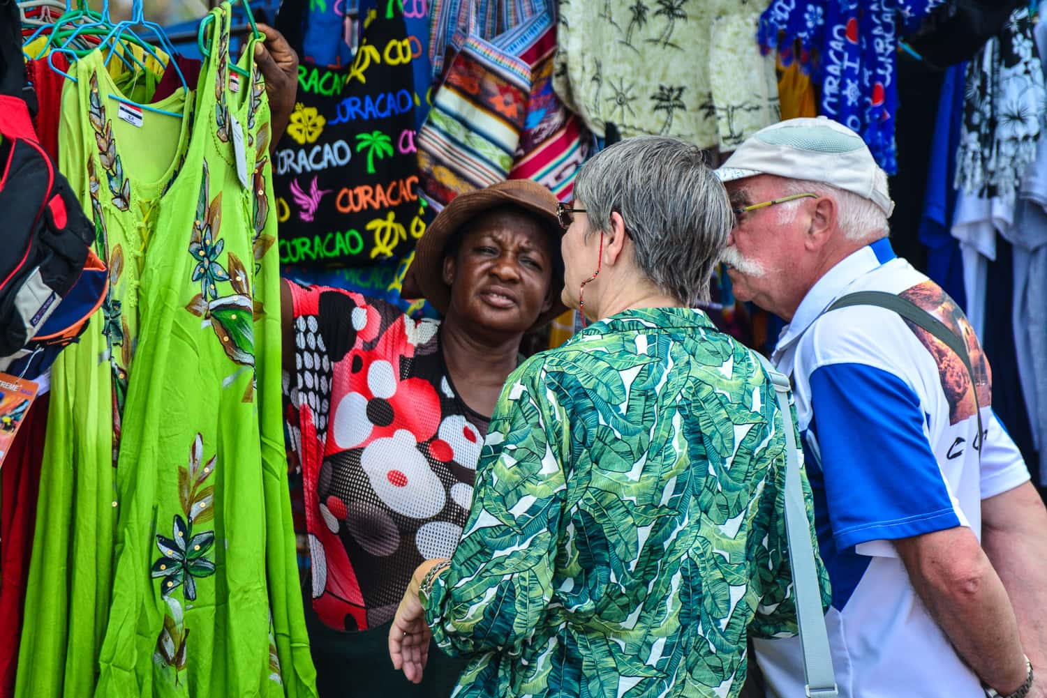 Most of the market stalls sell clothes - always popular.