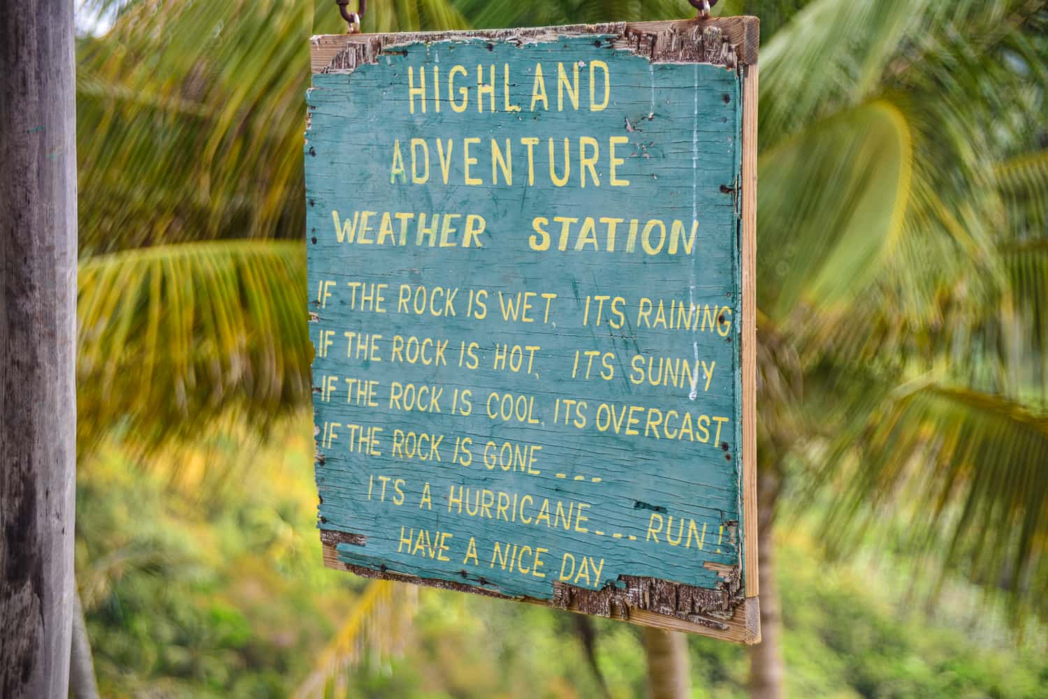 I know ... it's an old joke, but I still quite like it. Rain, or lack of it, is a major issue on this island too.