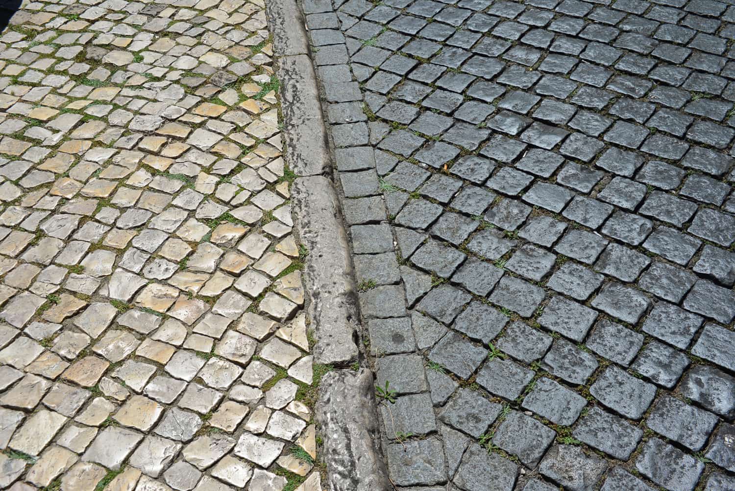 Cobbles on the road ... cobbles on the pavement.