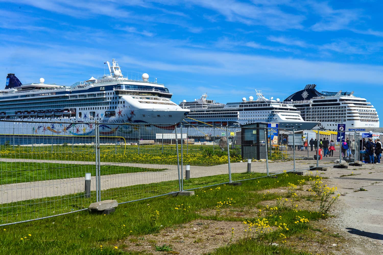 Three little cruise ships all in a row