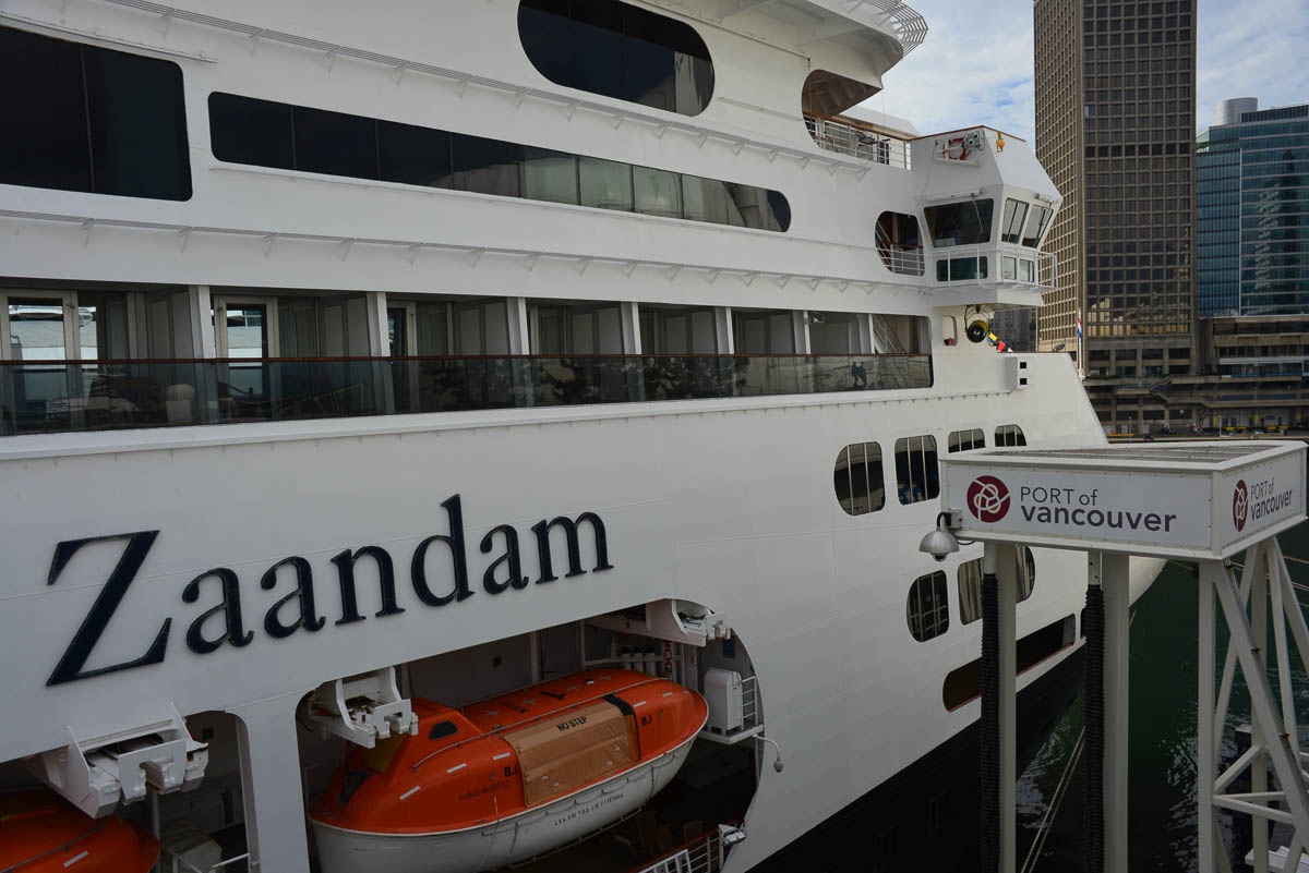 The Zaandam moored in the Port of Vancouver, Canada