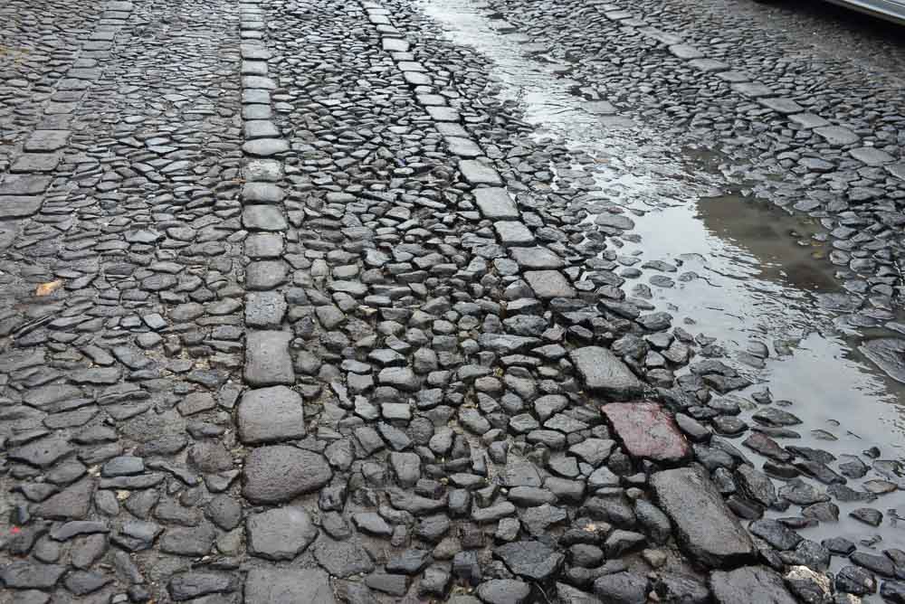 Cobbled roads in the city of Antigua, Guatemala.