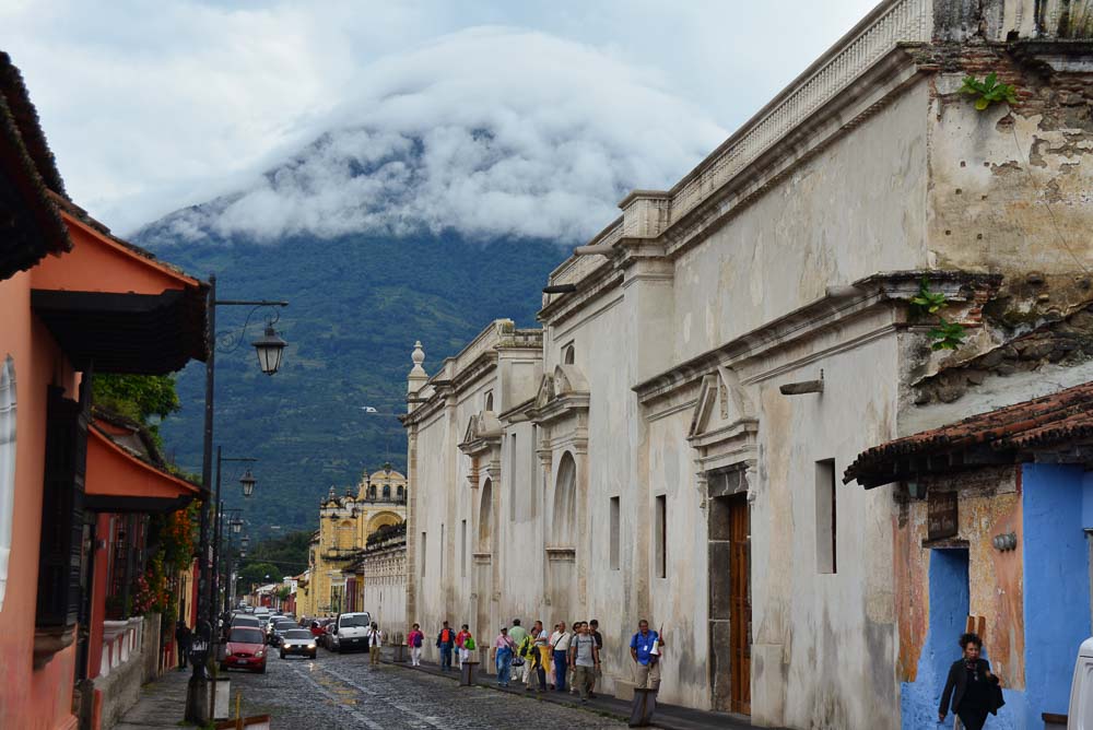 Street in the city of Antigua, Guatemala.