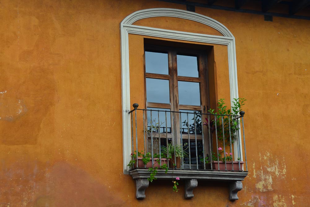 A window in the city of Antigua, Guatemala.