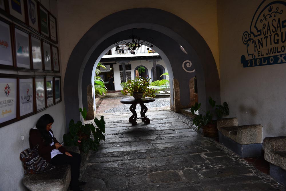 Entrance to a courtyard in the city of Antigua, Guatemala.