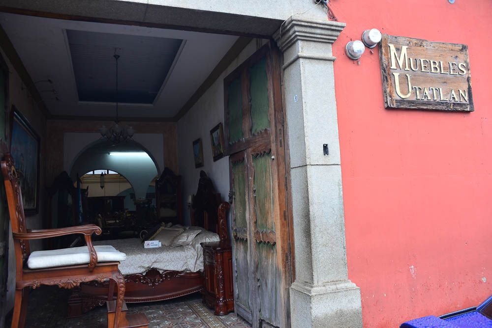 Furniture shop in the city of Antigua, Guatemala.