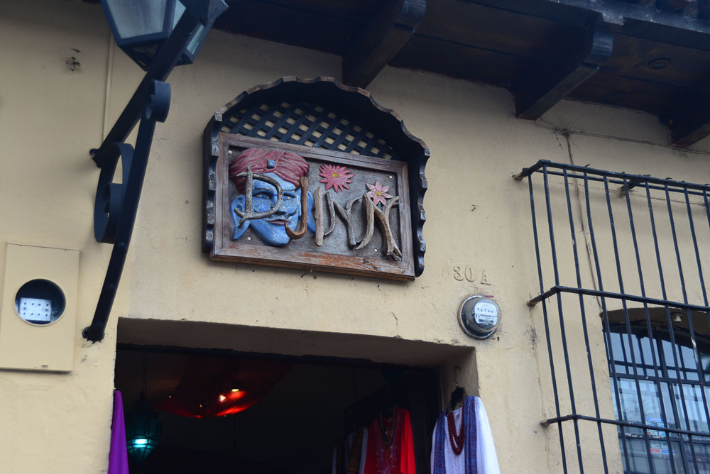 Shop sign in the city of Antigua, Guatemala