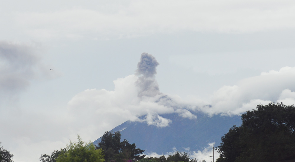 Volcano eruption near the city of Antigua, Guatemala