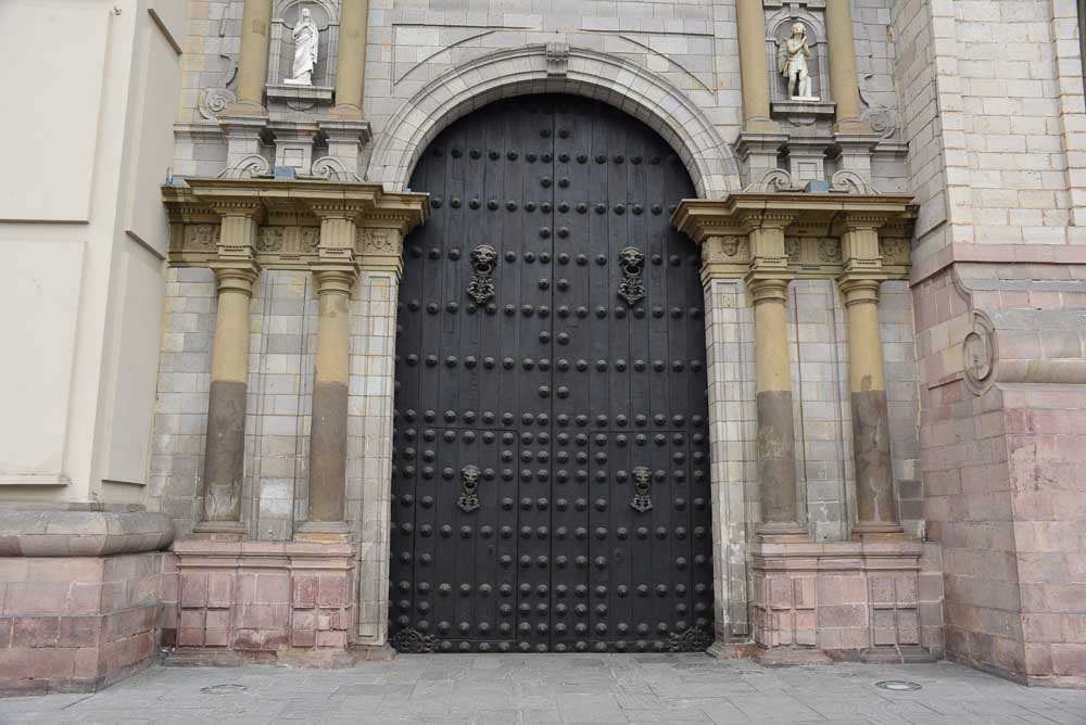 The cathedral door in  Lima Peru