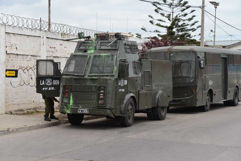 Armoured vehicles in San Antonia Chile