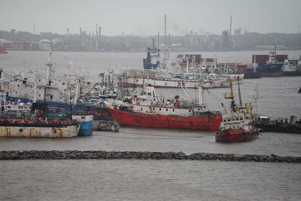 Wrecked ships in Montevideo, Uruguay
