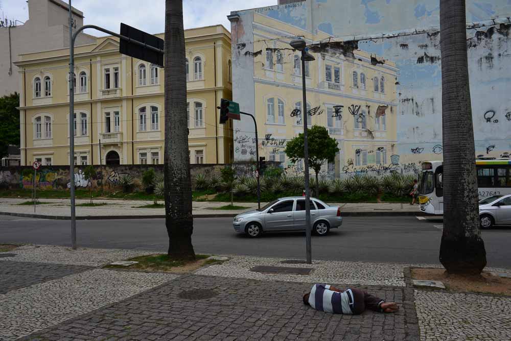 Homeless person in Rio de Janeiro, Brazil