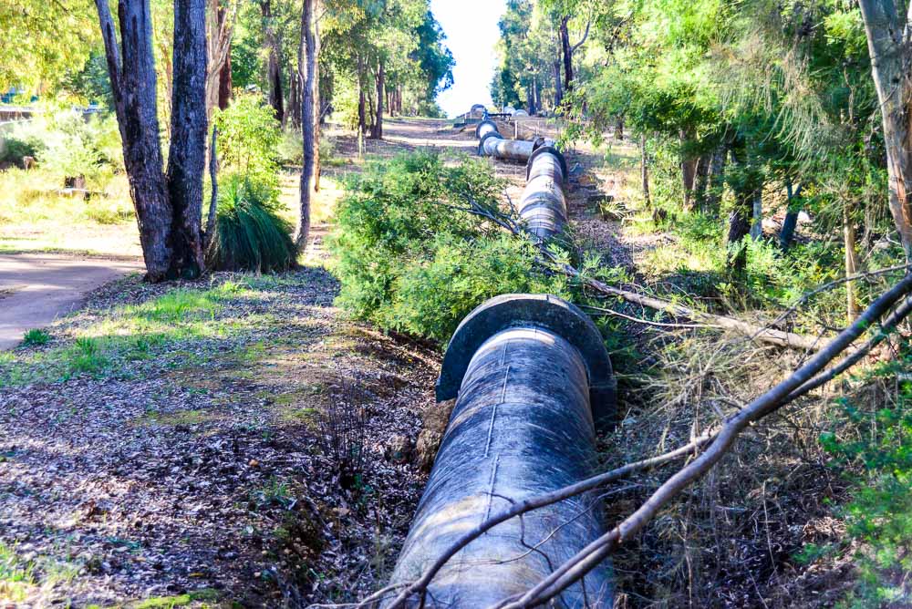 The Kalgoorlie Pipeline in Sawyers Valley, Western Australia.