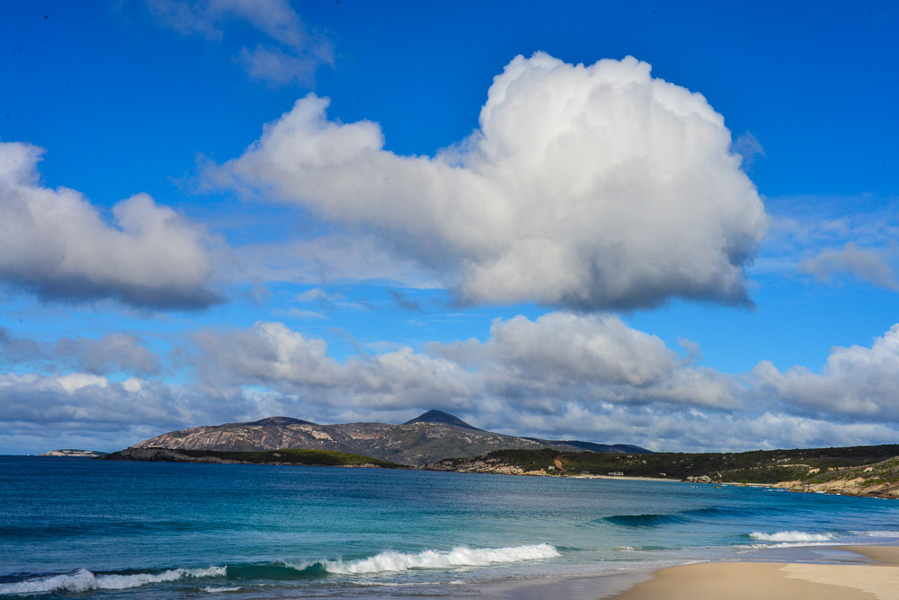 An image of clouds over Normans beach
