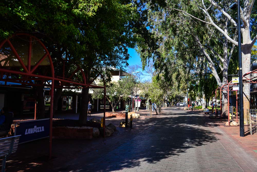 An image of the Todd Street Pedestrian Mall in central Alice Springs