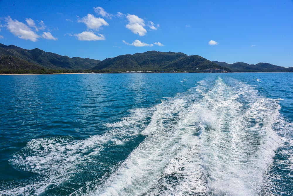 A view of Nelly bay on Magnetic Island from the sealink ferry.