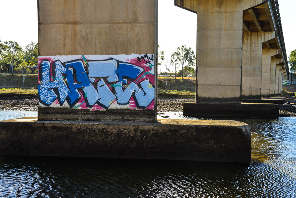 An image of grafitti on the Byne River Bridge.