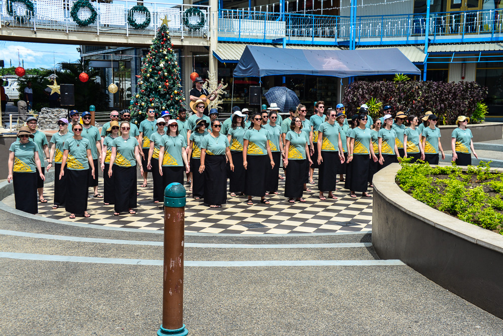 The NZ Youth Choir give a concert for the locals.