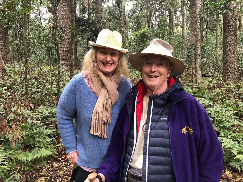 Jac-Aileen and Jacqui in the Bunya pine forest
