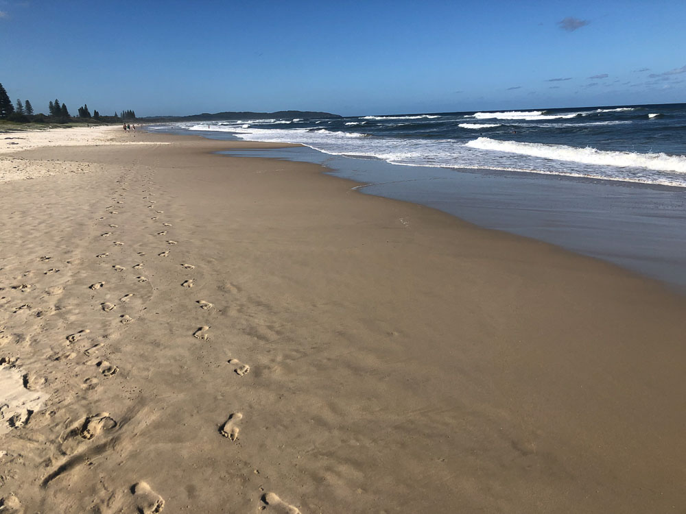 Sun's out ... time for a walk on the beach.